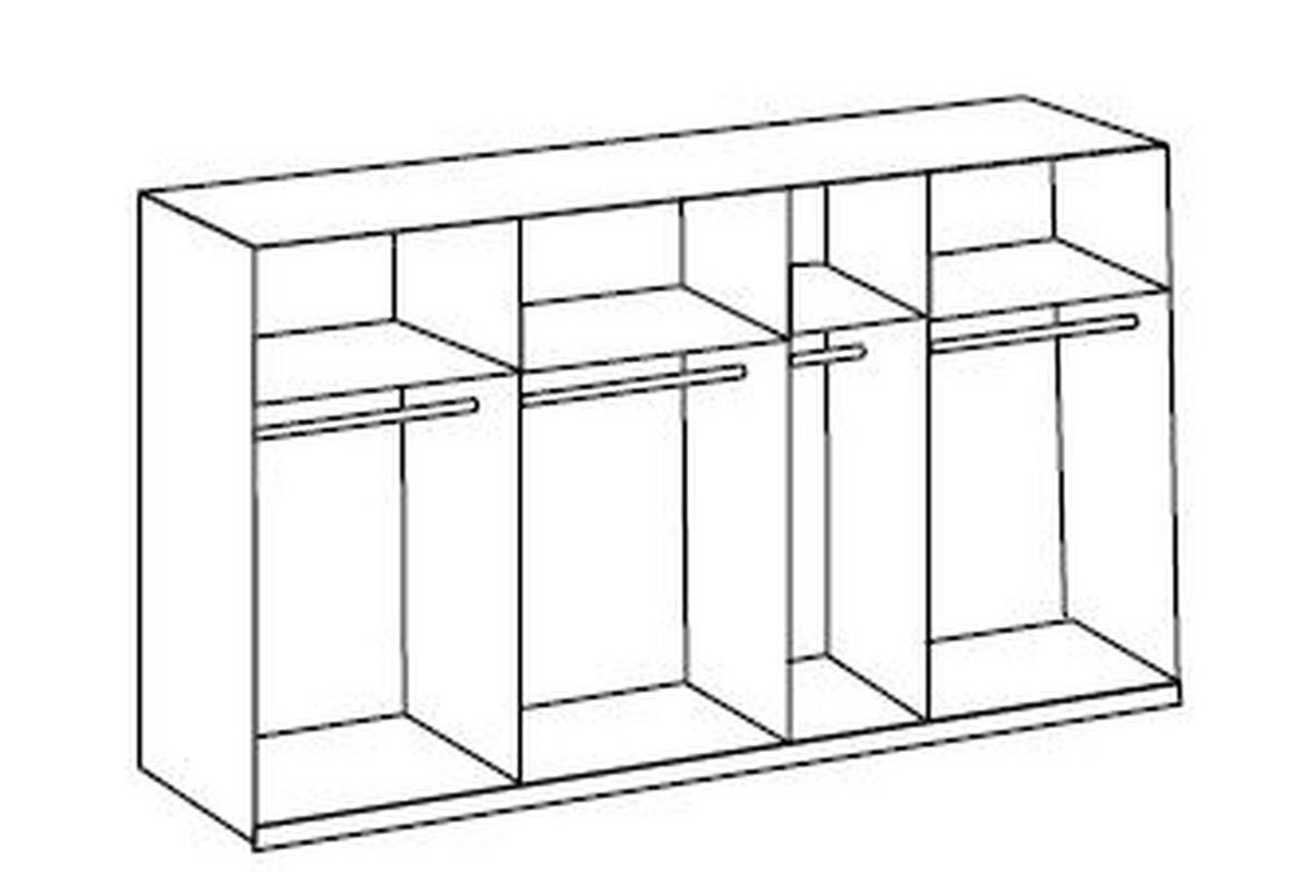 SCHWEBETÜRENSCHRANK  in Eichefarben  - Chromfarben/Eichefarben, Basics, Glas/Holzwerkstoff (350/216/65cm) - MID.YOU