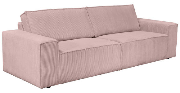 3-SITZER-SOFA Cord Altrosa - Schwarz/Altrosa, KONVENTIONELL, Kunststoff/Textil (248/76/95cm) - Carryhome