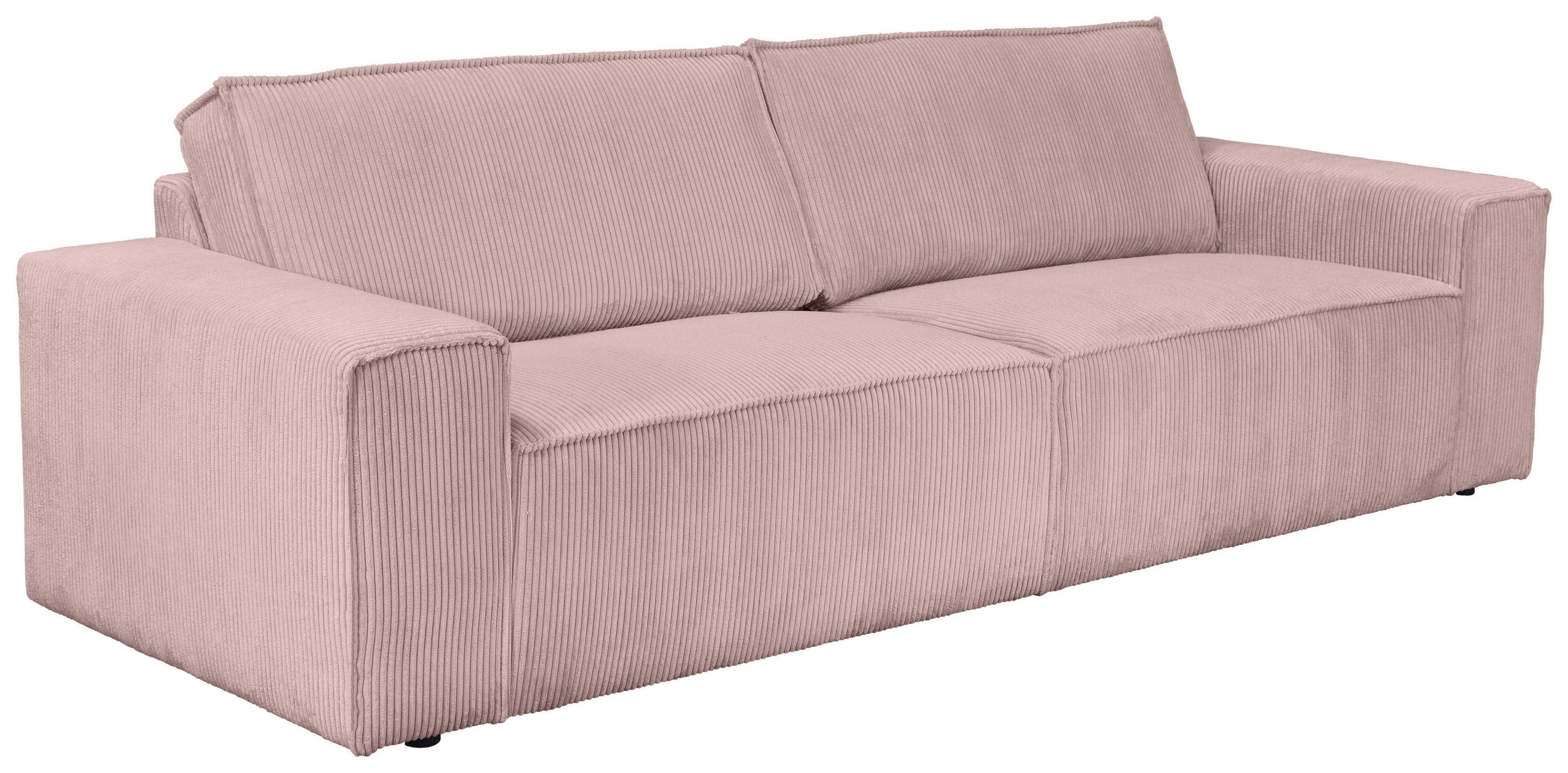 3-SITZER-SOFA Cord Altrosa - Schwarz/Altrosa, KONVENTIONELL, Kunststoff/Textil (248/76/95cm) - Carryhome