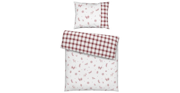 WENDEBETTWÄSCHE TALVI Renforcé 140/200 cm  - Rot/Weiß, KONVENTIONELL, Textil (140/200cm) - Esposa