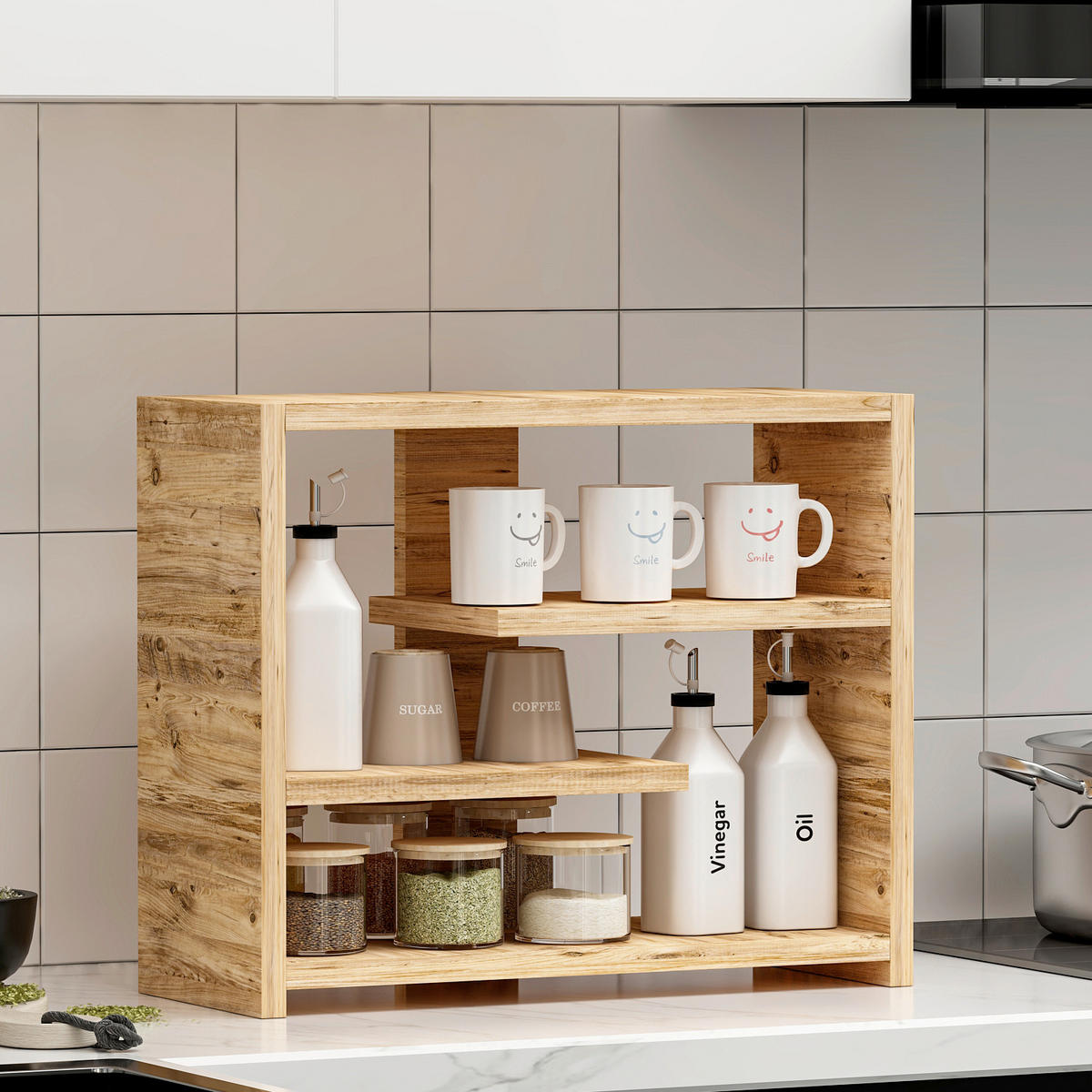 WANDREGAL Kieferfarben  - Kieferfarben, Design, Holzwerkstoff (49/40/21cm) - Livetastic