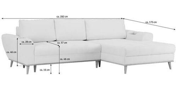 ECKSOFA in Webstoff Dunkelbraun  - Eichefarben/Dunkelbraun, Design, Holz/Textil (282/175cm) - Carryhome