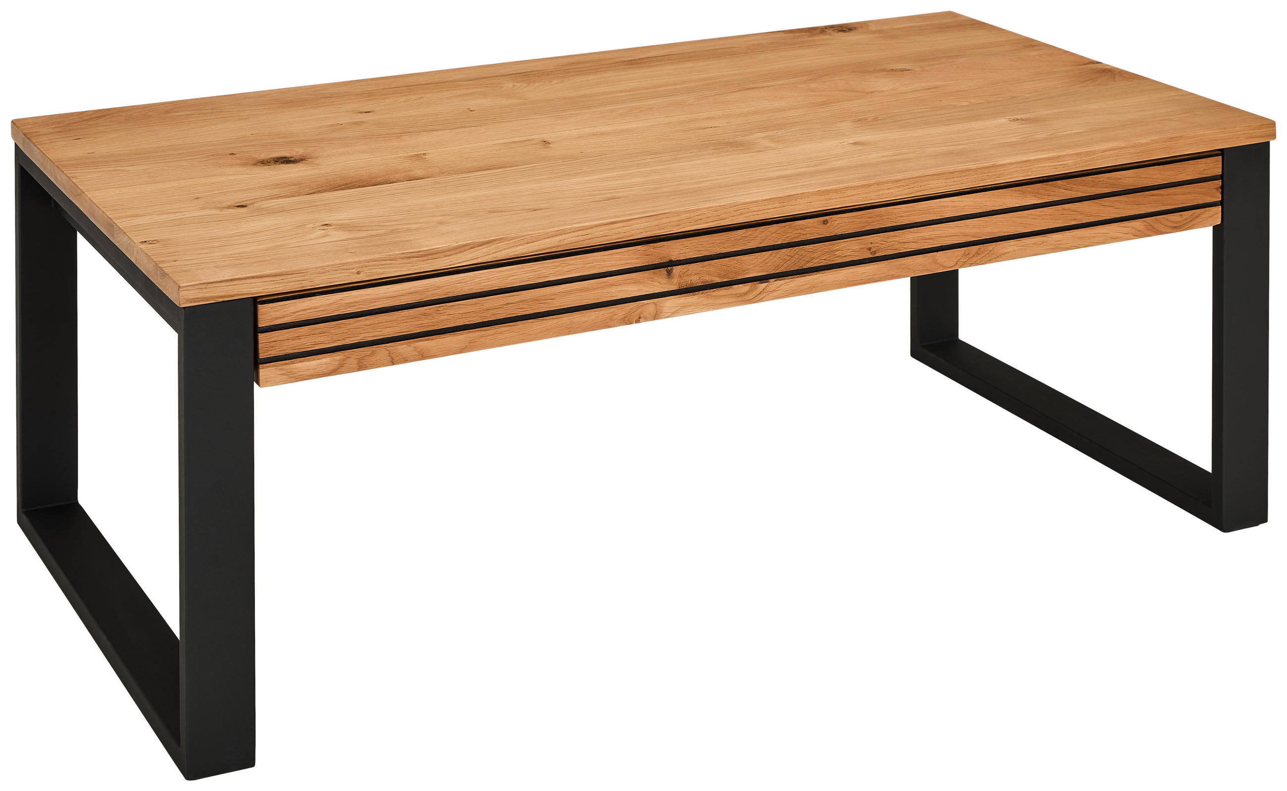 KONFERENČNÝ STOLÍK, prírodná farba, čierna, drevo, kov, 115/60/42 cm - čierna/prírodná farba, Design, kov/drevo (115/60/42cm) - MID.YOU