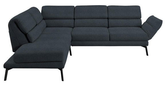 ECKSOFA  in Flachgewebe Anthrazit  212-253/256-363 cm  - Anthrazit/Schwarz, Design, Textil/Metall (212-253/256-363cm) - Dieter Knoll