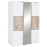 KLEIDERSCHRANK 135/195/60 cm 3-türig Weiß, Eichefarben  - Eichefarben/Weiß, KONVENTIONELL, Holzwerkstoff/Kunststoff (135/195/60cm) - MID.YOU