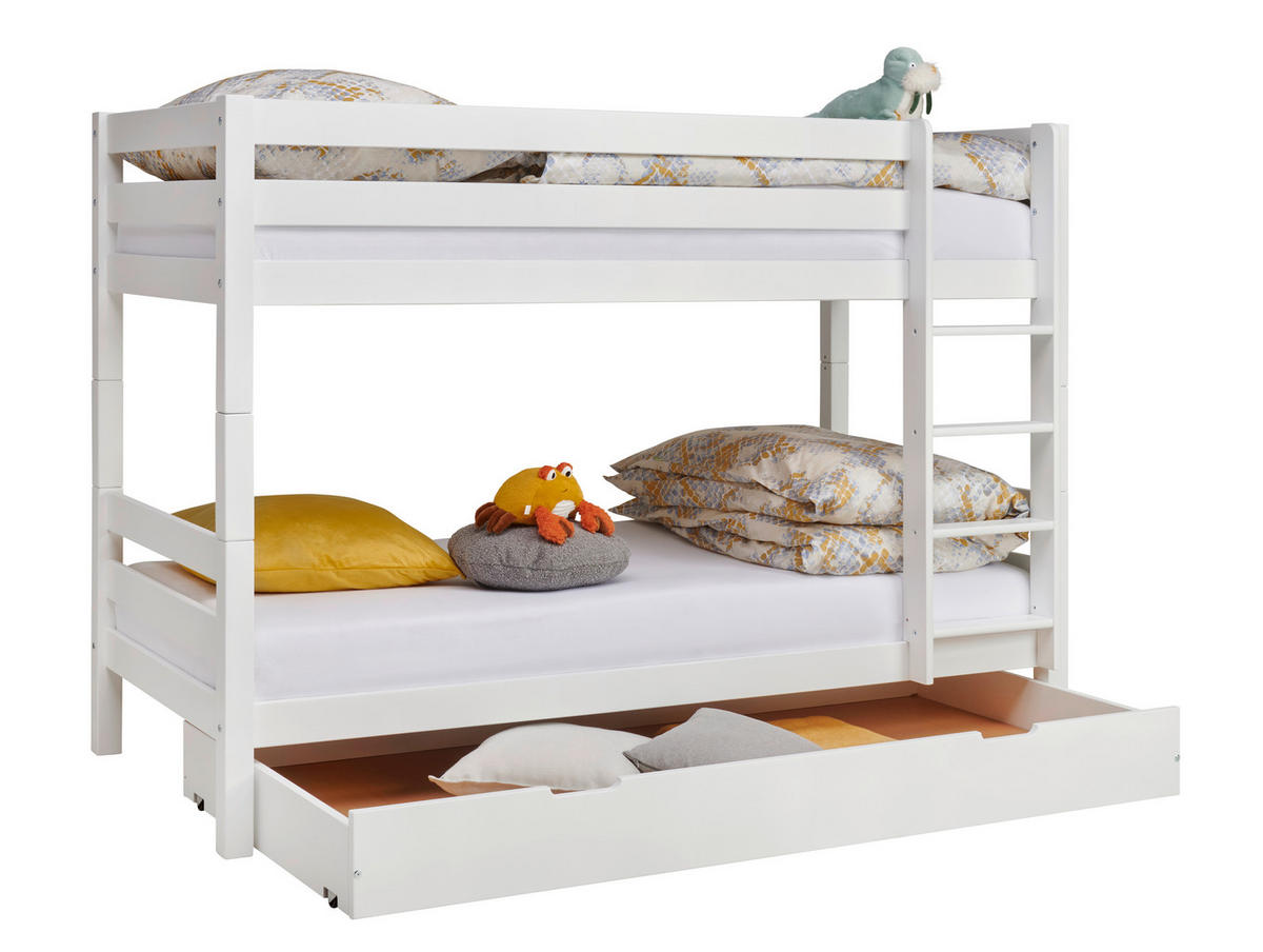 POSCHODOVÁ POSTEĽ 90/200 cm, biela - biela, Konventionell, drevo (90/200cm) - Linea Natura
