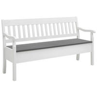 SITZBANK 169/93/58 cm Weiß, Grau Kiefer massiv  - Weiß/Grau, ROMANTIK / LANDHAUS, Holz (169/93/58cm) - Boxxx