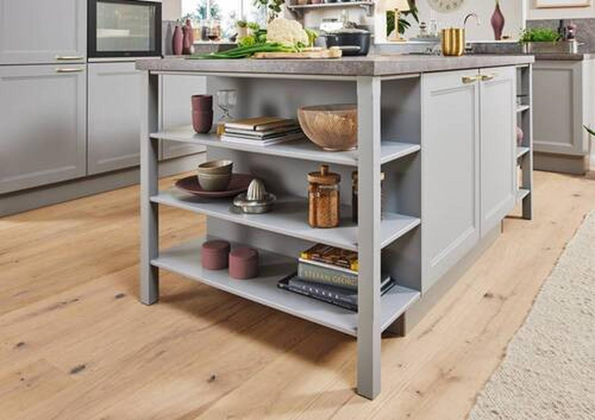 EINBAUKÜCHE RAVENNA  - Goldfarben/Grau, Basics, Holzwerkstoff/Metall - Moderano
