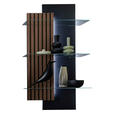 WANDREGAL 60/108/28 cm - Anthrazit/Nussbaumfarben, Design, Glas/Holz (60/108/28cm) - Moderano