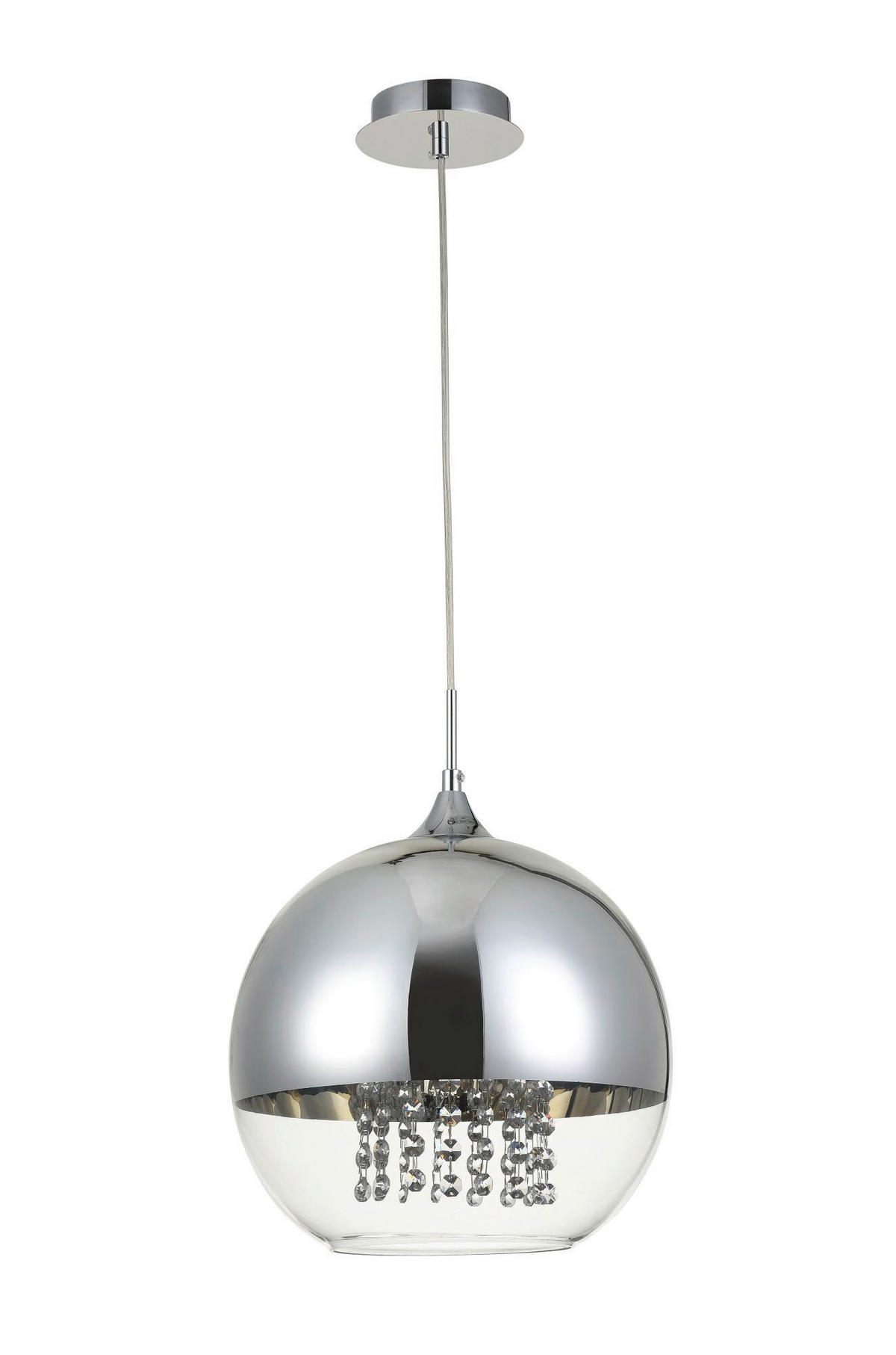 PENDELLEUCHTE Pendant 30/30/28 cm   - Transparent/Nickelfarben, Trend, Glas/Metall (30/30/28cm) - MAYTONI