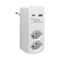 ADAPTERSTECKER - Weiss, Basics (11.50/8,00/4,5cm) - Eglo