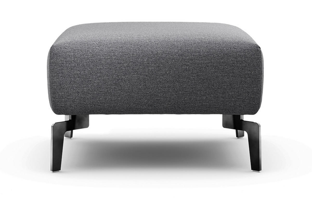 HOCKER in Textil Anthrazit  - Anthrazit/Schwarz, Design, Textil/Metall (70/70/46cm) - SENSOO