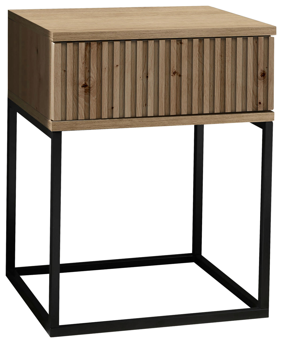 NACHTKÄSTCHEN  in Schwarz, Eiche Artisan  - Schwarz/Eiche Artisan, MODERN, Holzwerkstoff/Metall (40/52cm) - Livetastic