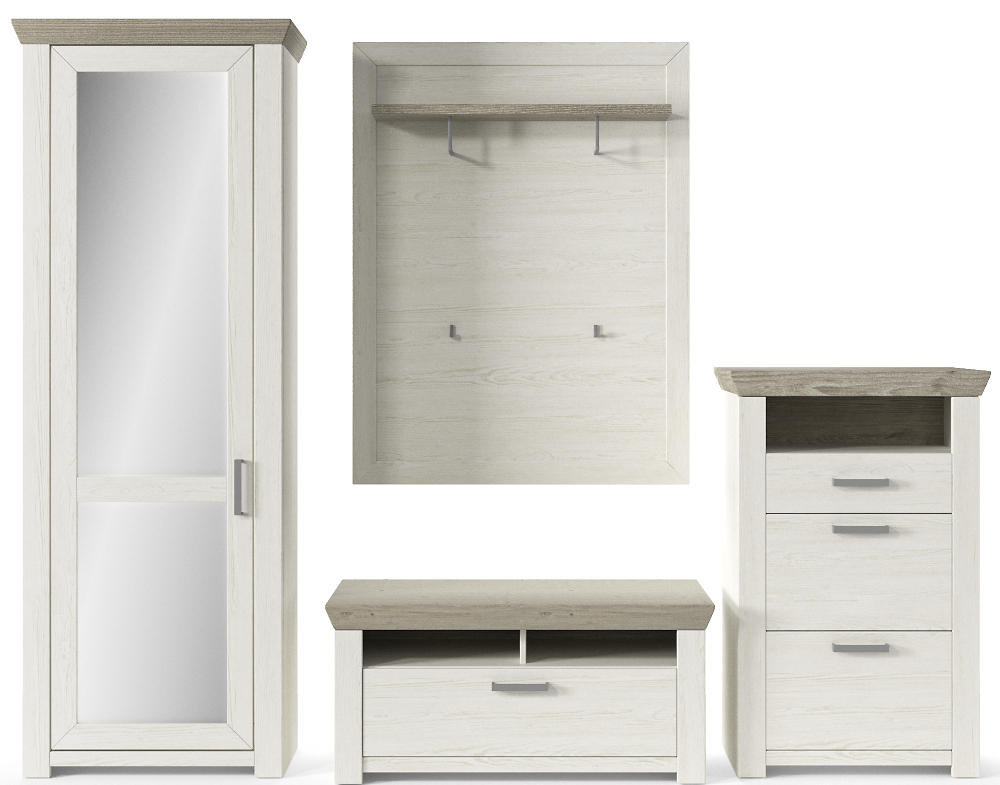 GARDEROBE 4-teilig  in 275/206,6/51,2 cm  - Eichefarben/Pinienfarben, Basics, Holzwerkstoff (275/206,6/51,2cm) - SetOne by Musterring