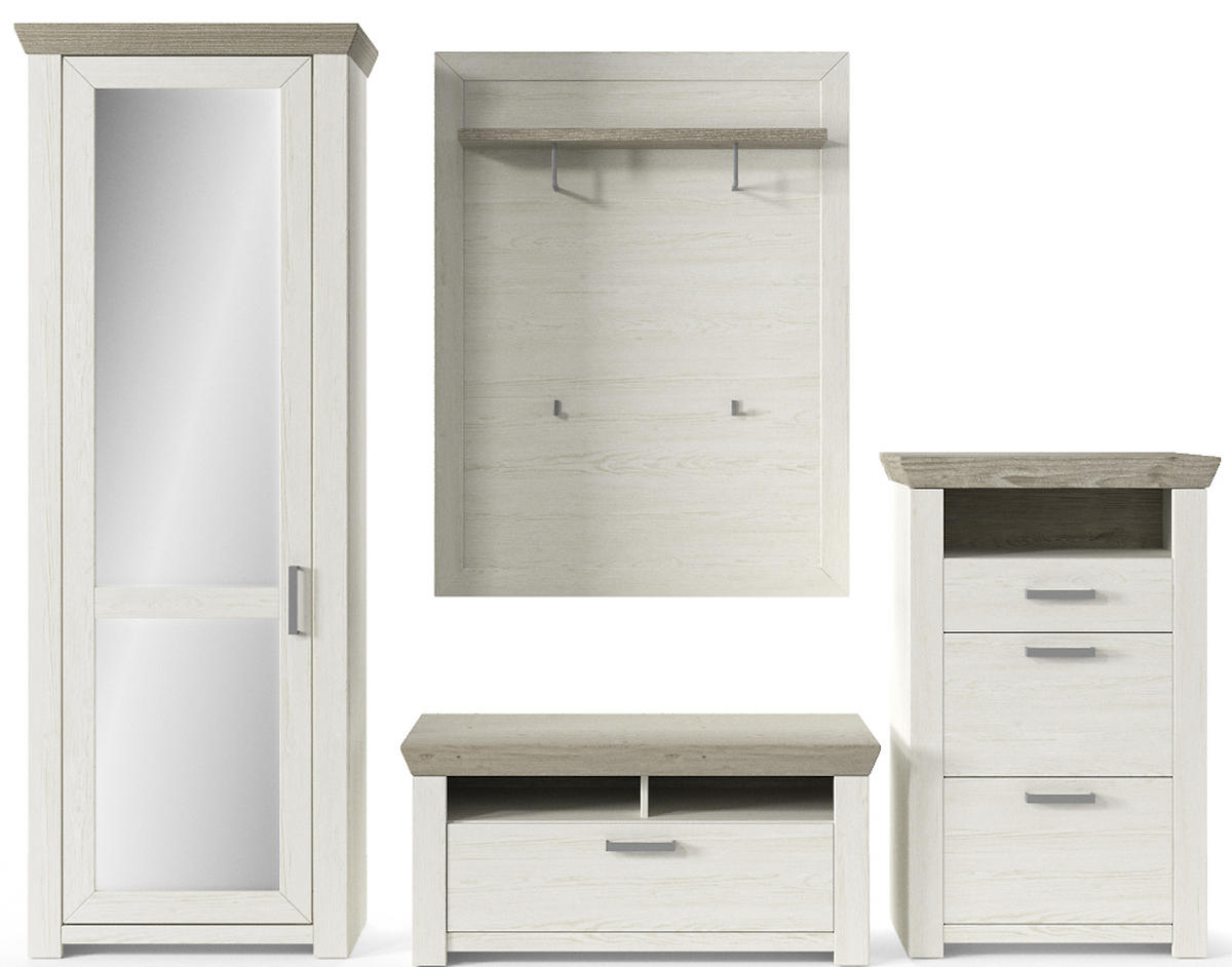 GARDEROBE 4-teilig  in 275/206,6/51,2 cm  - Eichefarben/Pinienfarben, Basics, Holzwerkstoff (275/206,6/51,2cm) - SetOne by Musterring