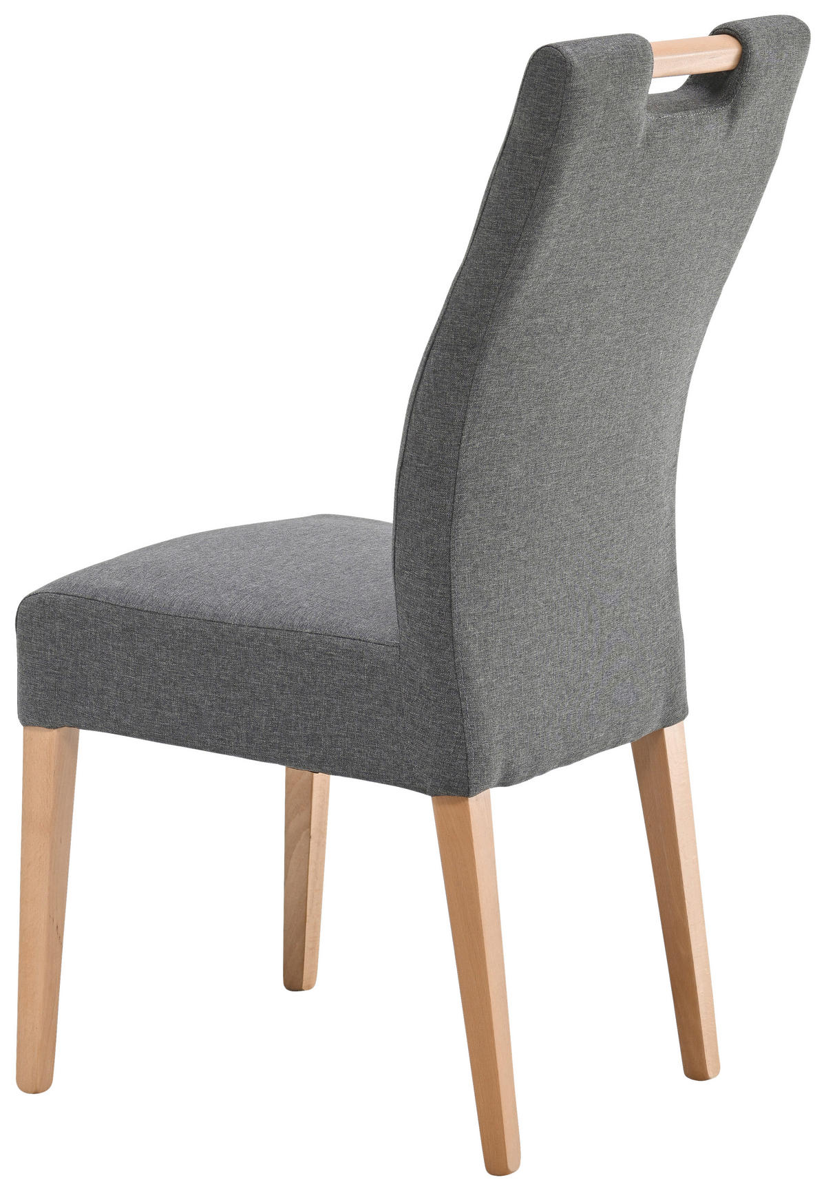 STUHL Webstoff Eichefarben, Grau Eiche massiv  - Eichefarben/Grau, KONVENTIONELL, Holz/Textil (47/100/47cm) - Cantus