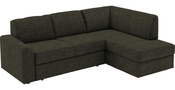 ECKSOFA in Webstoff Dunkelgrün  - Dunkelgrün/Schwarz, KONVENTIONELL, Kunststoff/Textil (224/165cm) - Xora