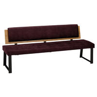 SITZBANK Holz, Metall, Textil Weinrot  - Weinrot/Schwarz, Modern, Holz/Textil (200/85/60cm) - Venda