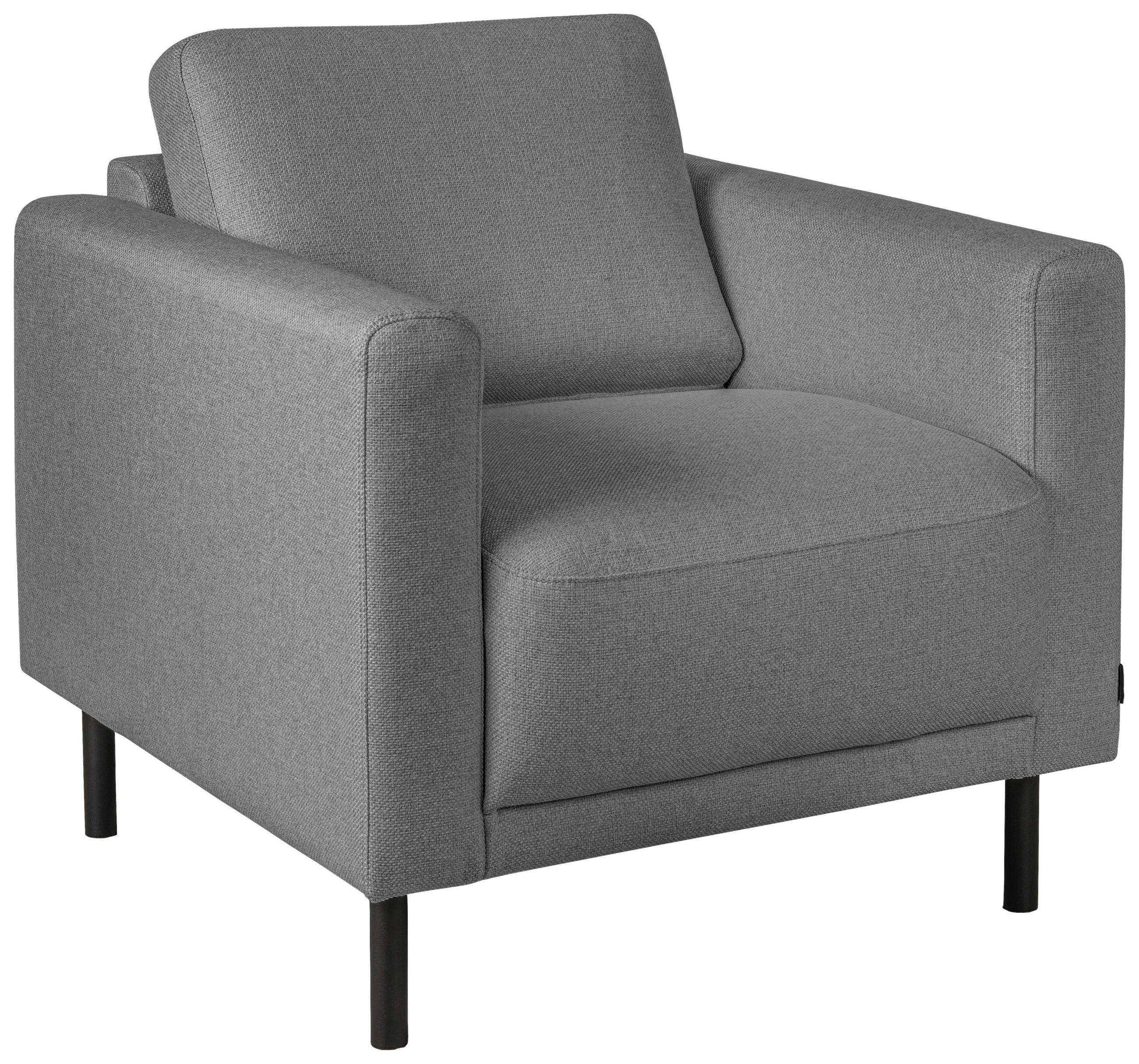 FÅTÖLJ i trä, metall, textil grå  - svart/grå, Design, metall/trä (78/78/85cm) - Pure Home Comfort