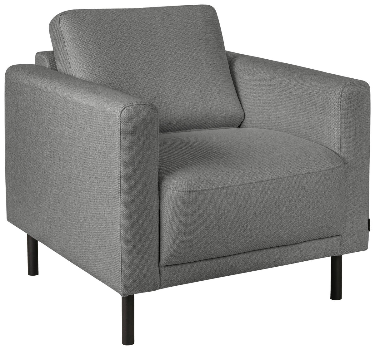 FÅTÖLJ i trä, metall, textil grå  - svart/grå, Design, metall/trä (78/78/85cm) - Pure Home Comfort
