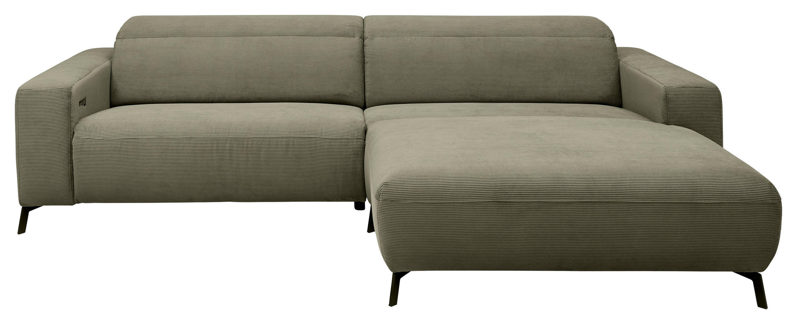 Freisteller von Pure Home Lifestyle ECKSOFA Olivgrün Feincord.