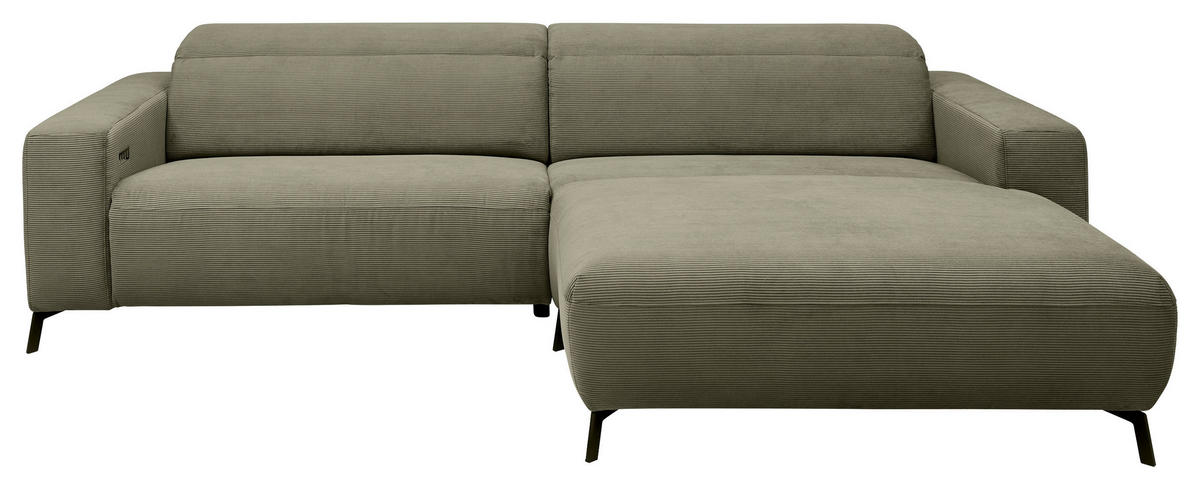 Freisteller von Pure Home Lifestyle ECKSOFA Olivgrün Feincord.