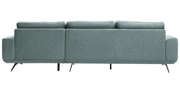 ECKSOFA in Webstoff Hellblau  - Schwarz/Hellblau, Design, Textil/Metall (320/172cm) - Valnatura