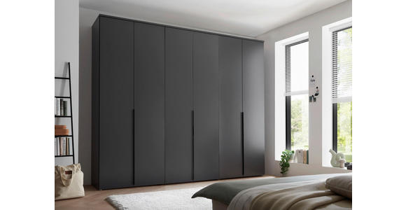 DREHTÜRENSCHRANK in Graphitfarben - Schwarz/Graphitfarben, MODERN, Holzwerkstoff/Kunststoff (270/225/52cm) - Carryhome