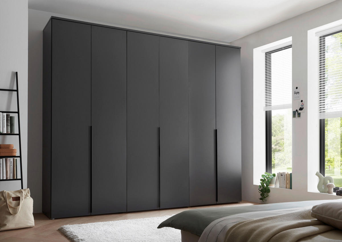 DREHTÜRENSCHRANK  in Graphitfarben  - Schwarz/Graphitfarben, MODERN, Holzwerkstoff/Kunststoff (270/225/52cm) - Carryhome
