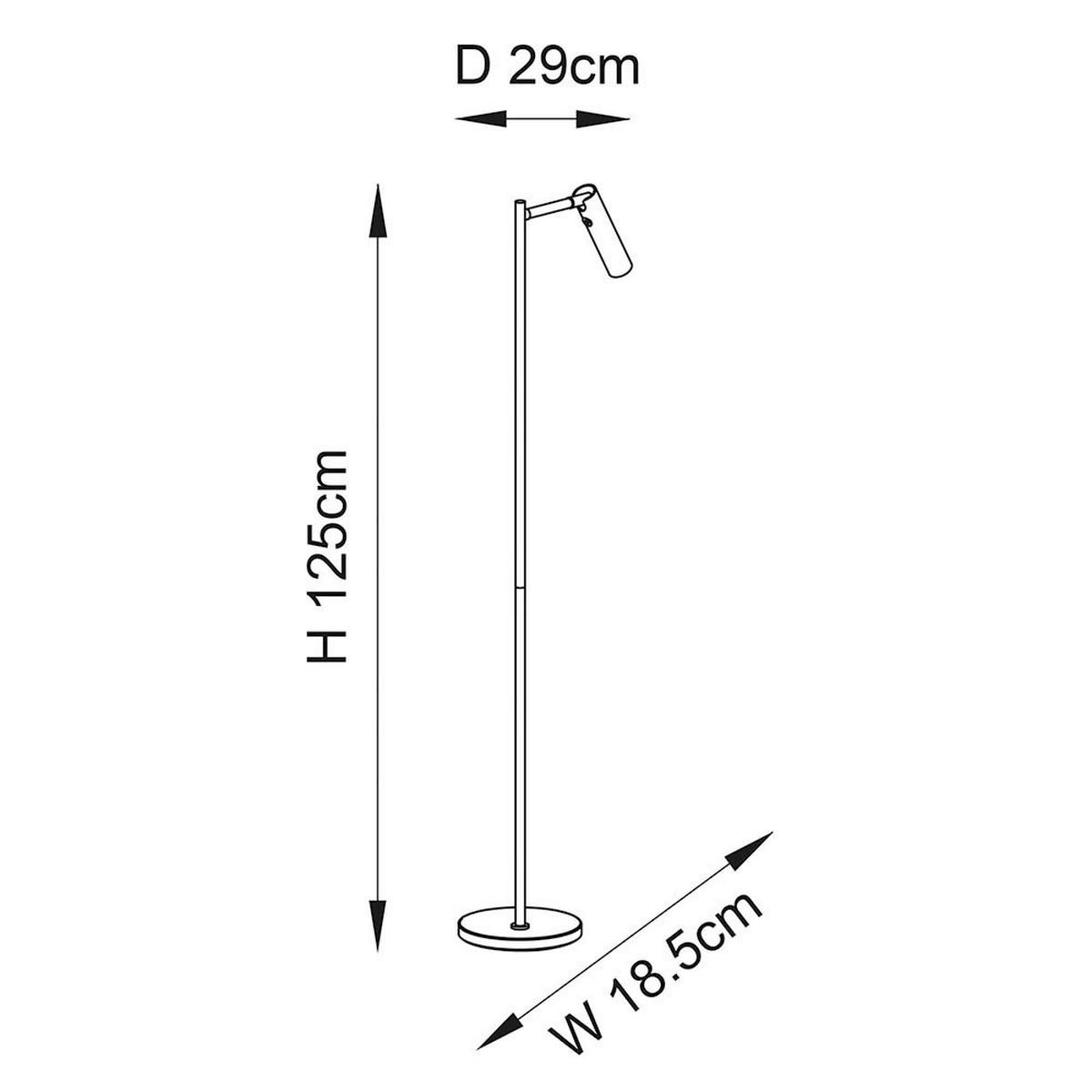 LED-STEHLEUCHTE 18,5/125 cm    - Nickelfarben, KONVENTIONELL, Metall (18,5/125cm) - ENDON