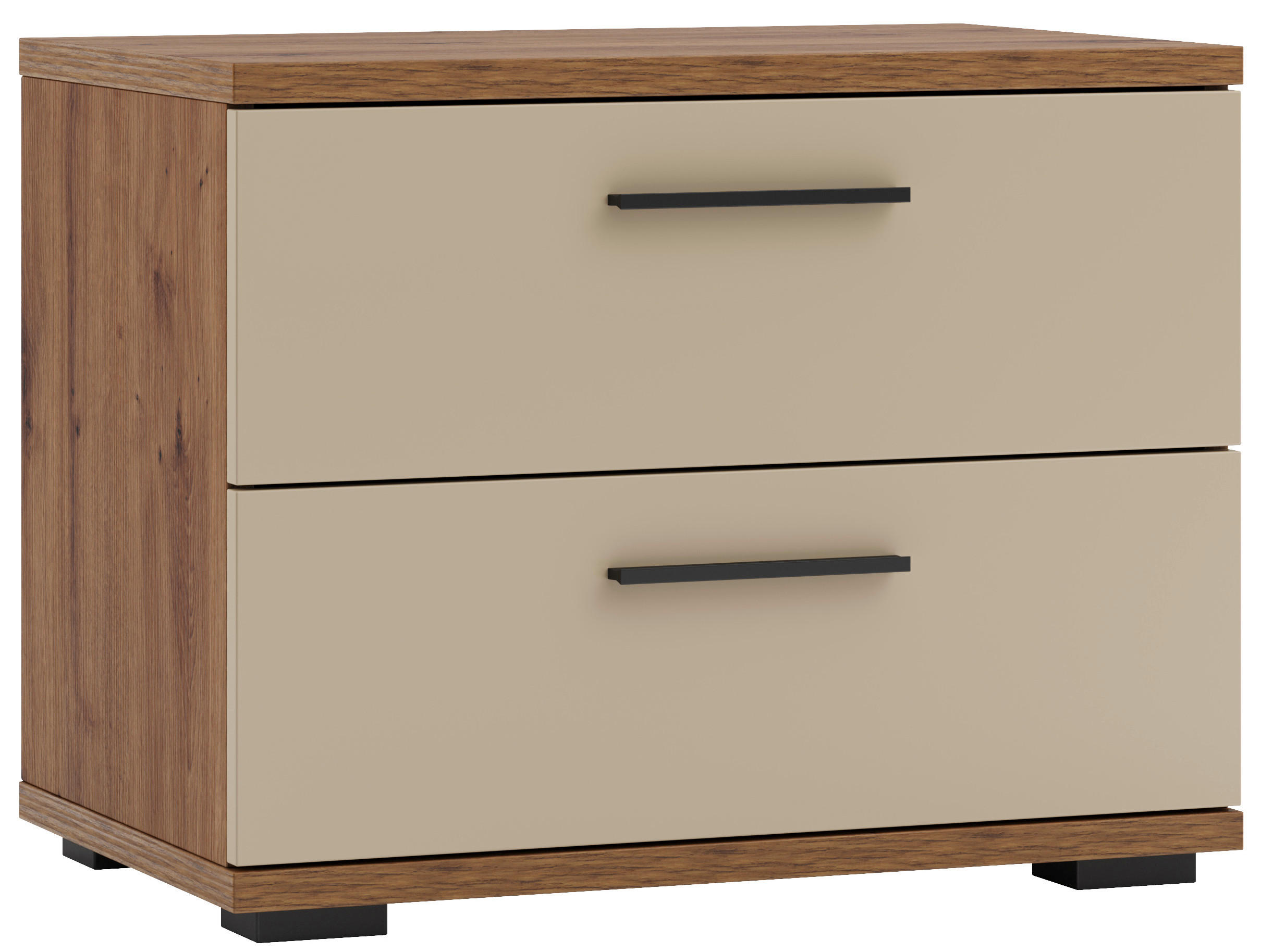 ÉJJELISZEKRÉNY kasmírszínű, Artisan tölgy  - kasmírszínű/fekete, Konventionell, műanyag/faalapú anyag (60/45,3/38cm) - Xora