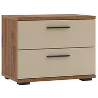 ÉJJELISZEKRÉNY kasmírszínű, Artisan tölgy  - kasmírszínű/fekete, Konventionell, műanyag/faalapú anyag (60/45,3/38cm) - Xora