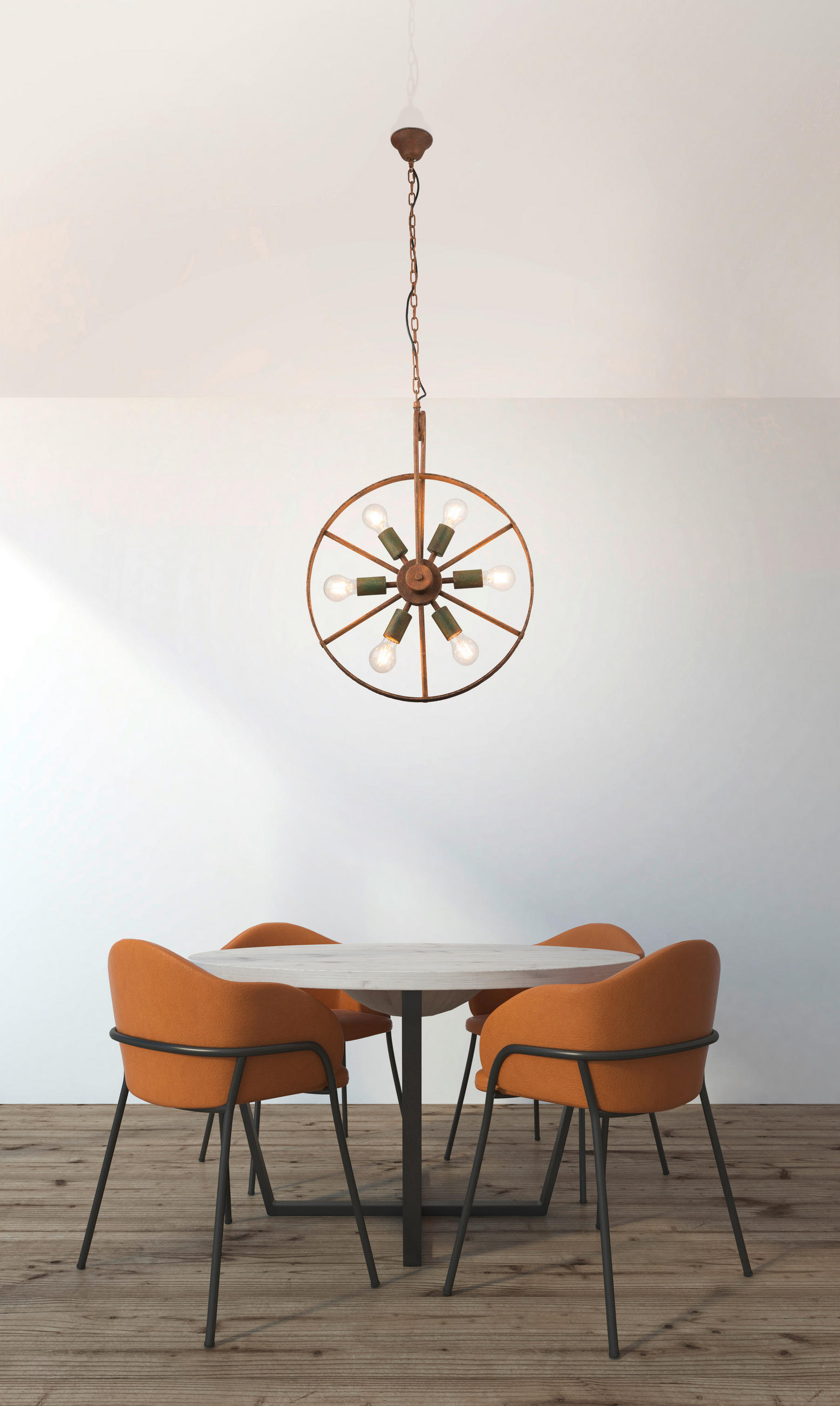 HÄNGELEUCHTE 50/133 cm   - Rostfarben/Grün, ROMANTIK / LANDHAUS, Metall (50/133cm) - Globo