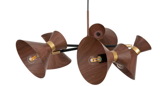 HÄNGELEUCHTE 68,5/120,5 cm  - Walnussfarben, Trend, Metall (68,5/120,5cm) - Novel