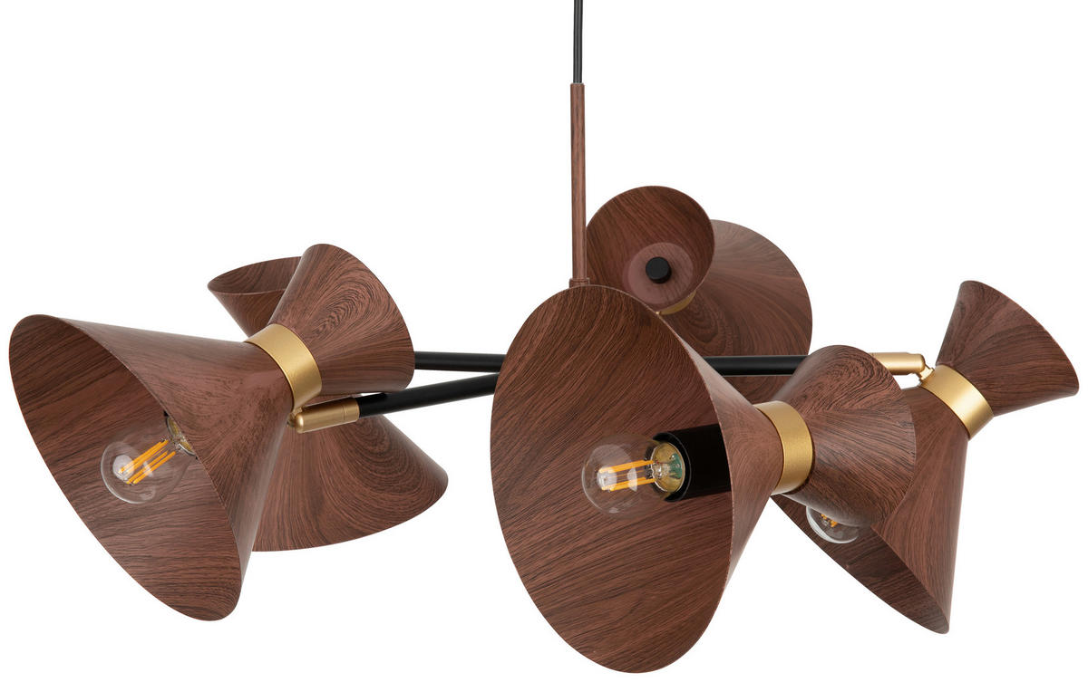 HÄNGELEUCHTE 68,5/120,5 cm  - Walnussfarben, Trend, Metall (68,5/120,5cm) - Novel