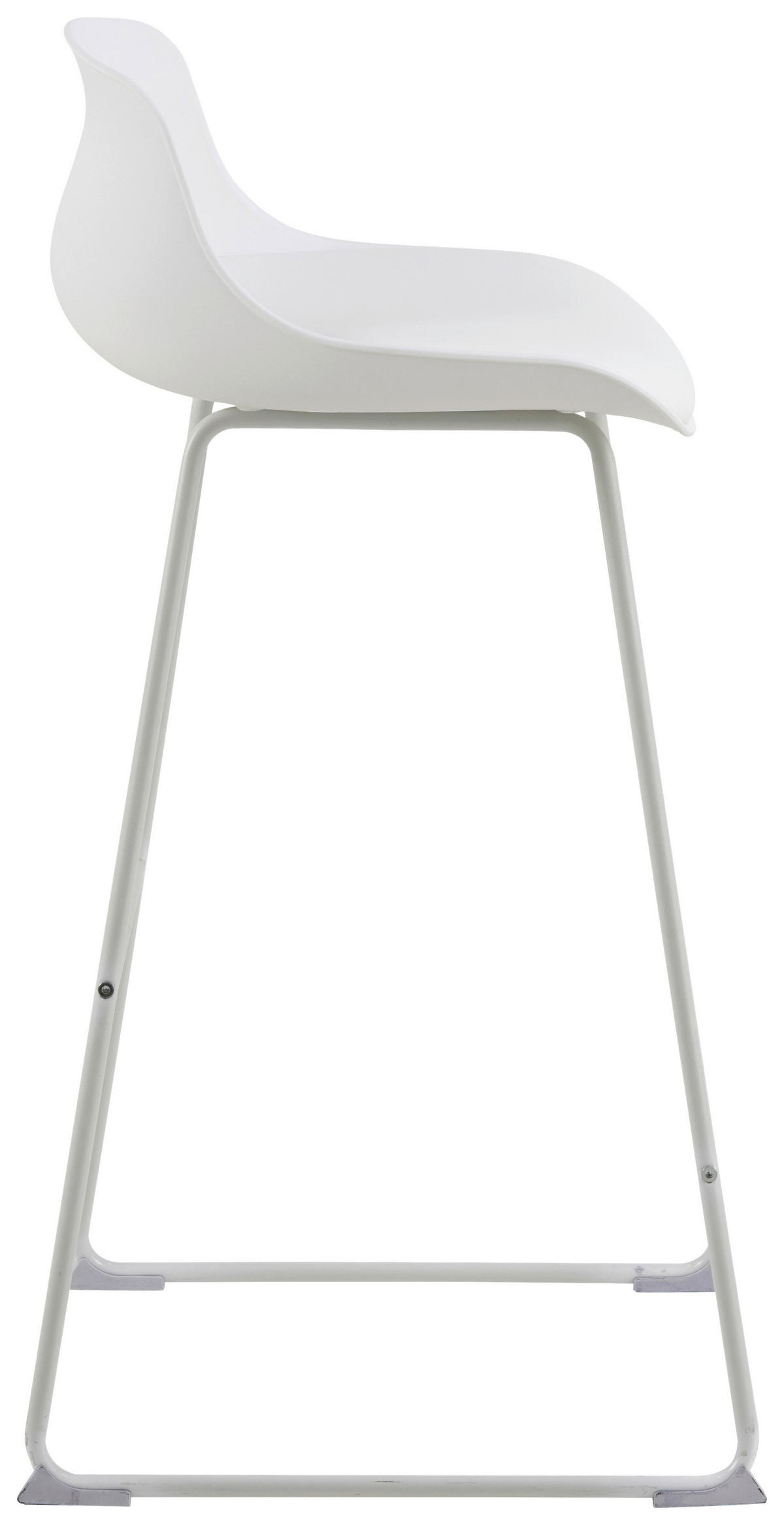 BARHOCKER Lederlook Weiß  - Schwarz/Weiß, Design, Kunststoff/Textil (43/94/49cm) - MID.YOU