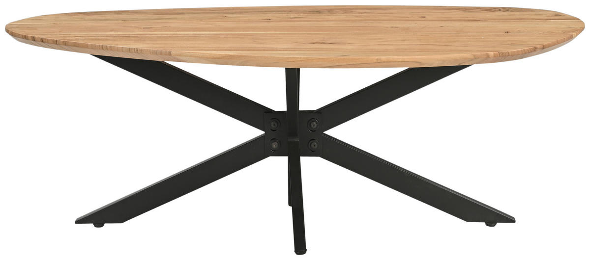 COUCHTISCH Akazie Hartholz 130/60/45 cm organisch Schwarz, Akaziefarben  - Schwarz/Akaziefarben, Design, Holz/Metall (130/60/45cm) - Livetastic
