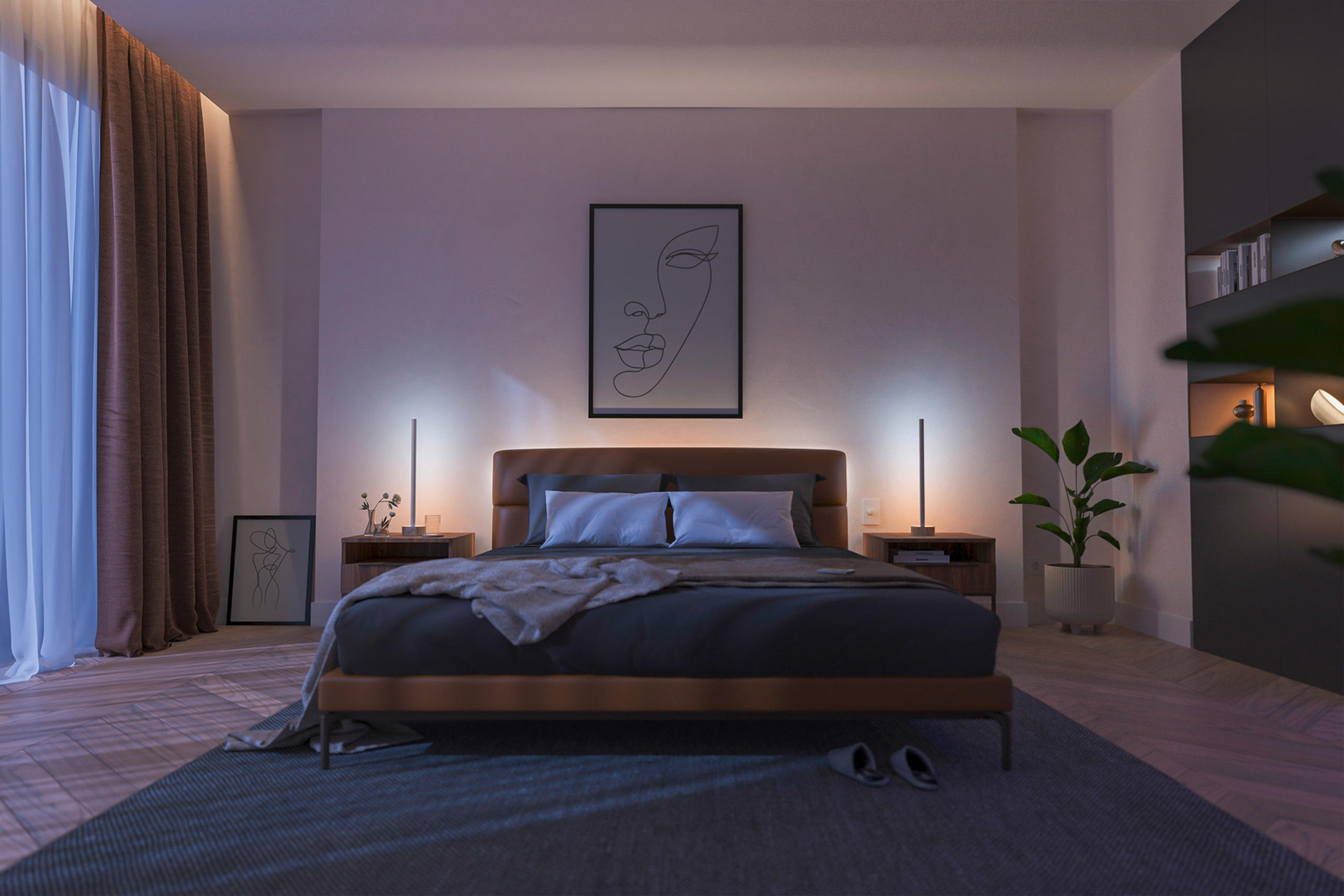 LED-STEHLEUCHTE - Hellbraun/Weiss, Basics, Holz/Metall (14/150,6cm) - Philips HUE