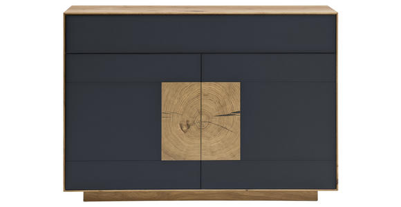 SIDEBOARD 120/87/40 cm  in Anthrazit, Eichefarben  - Eichefarben/Anthrazit, MODERN, Glas/Holz (120/87/40cm) - Linea Natura