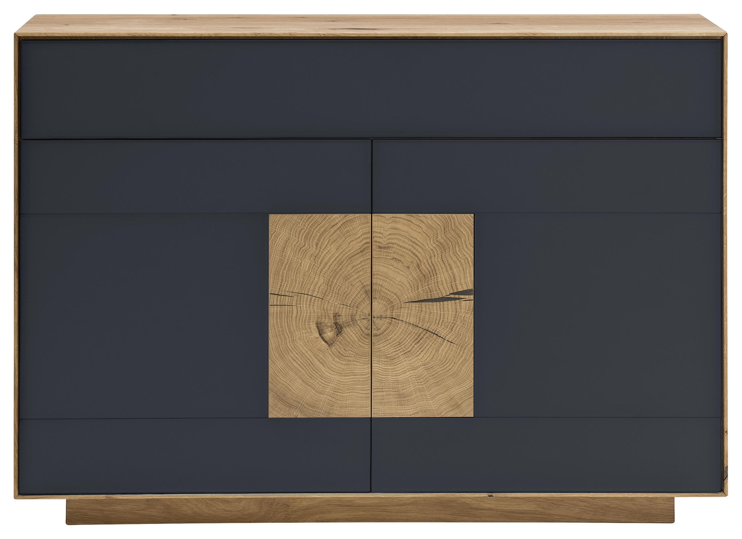 SIDEBOARD  in 120/87/40 cm  - Eichefarben/Anthrazit, MODERN, Glas/Holz (120/87/40cm) - Linea Natura