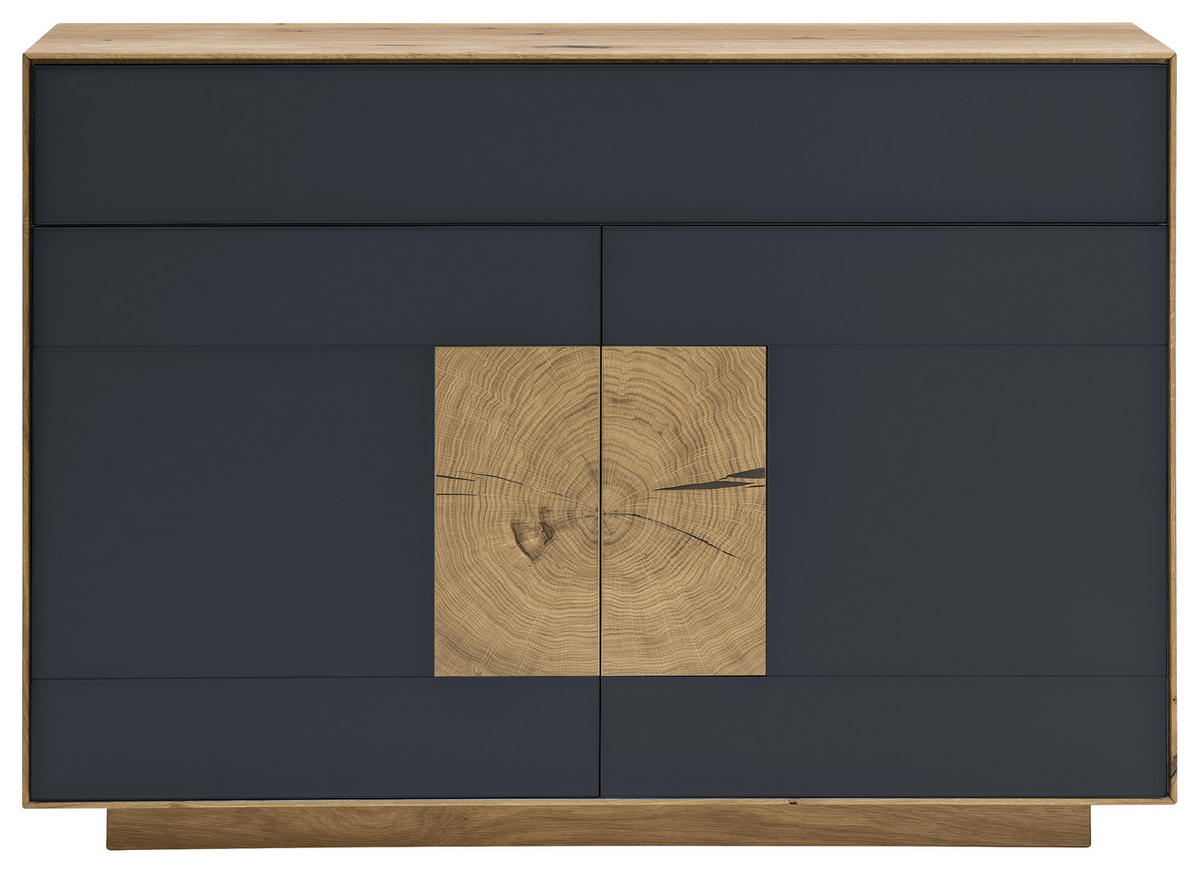 SIDEBOARD  in 120/87/40 cm  - Eichefarben/Anthrazit, MODERN, Glas/Holz (120/87/40cm) - Linea Natura