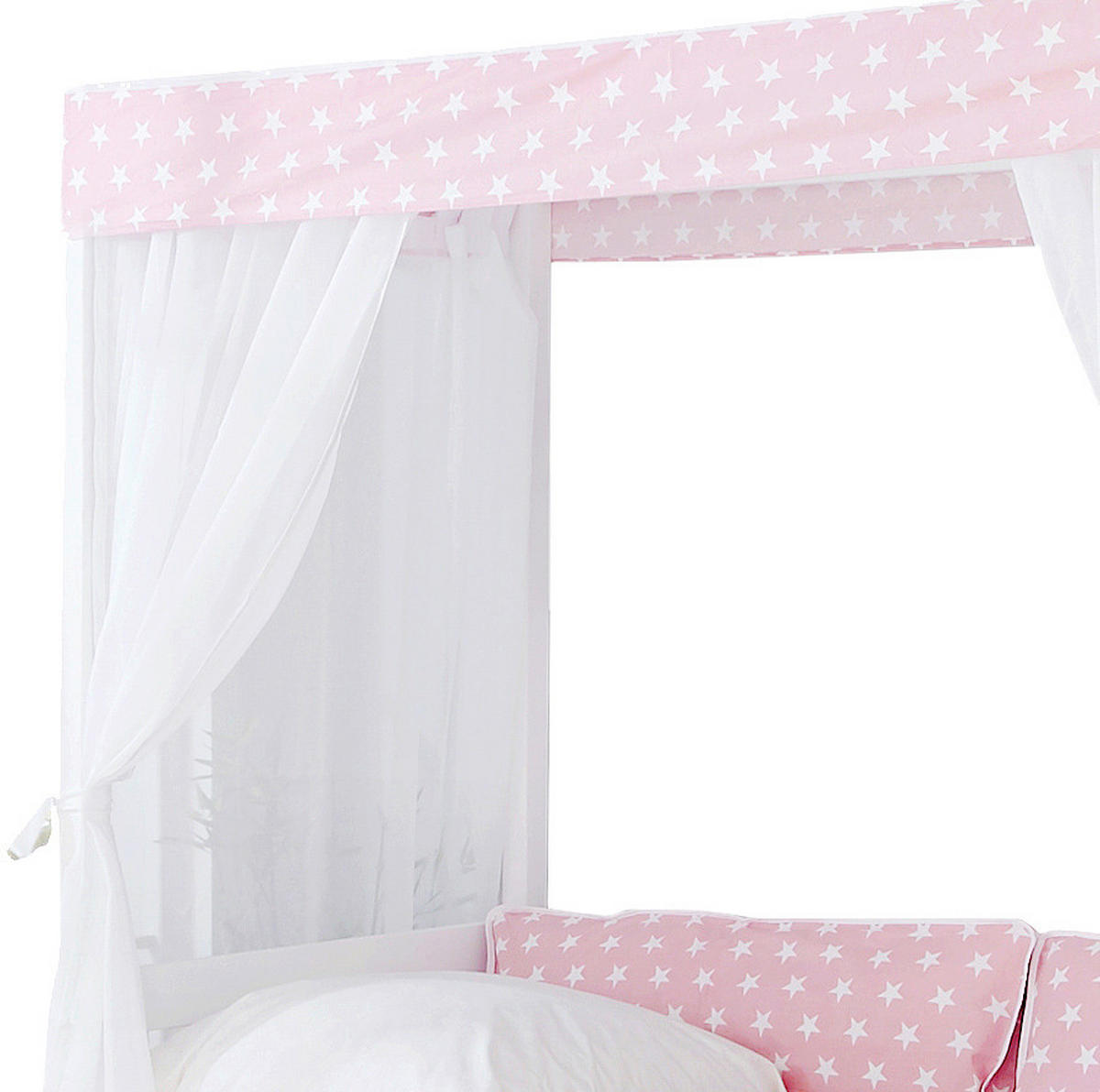 HIMMELBETT 90/200 cm  in Rosa, Weiß  - Weiß/Rosa, MODERN, Holz (90/200cm) - MID.YOU