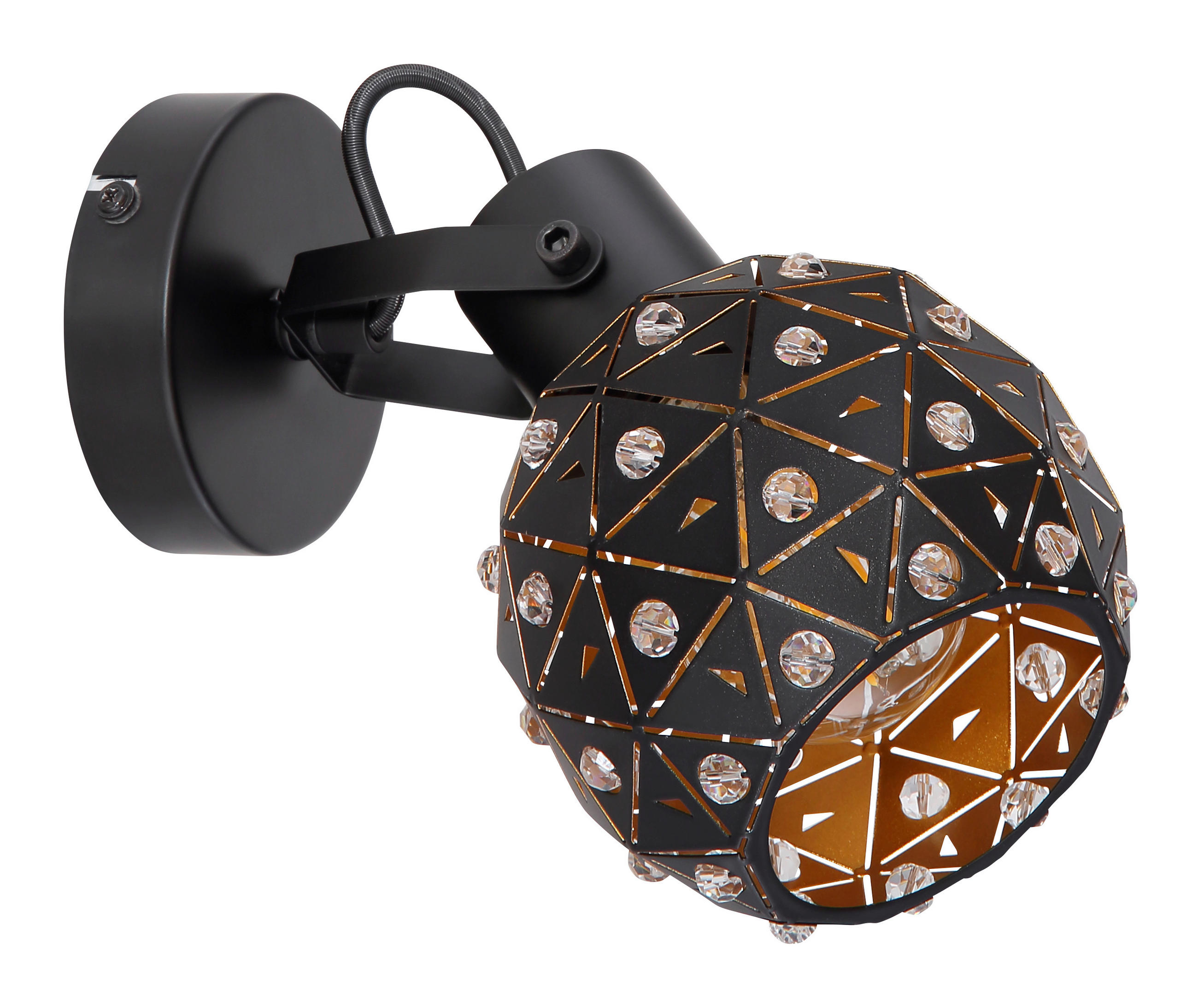 SPOTLIGHT Jodie 12/23/18,5 cm   - klar/svart, Basics, metall/glas (12/23/18,5cm) - Globo