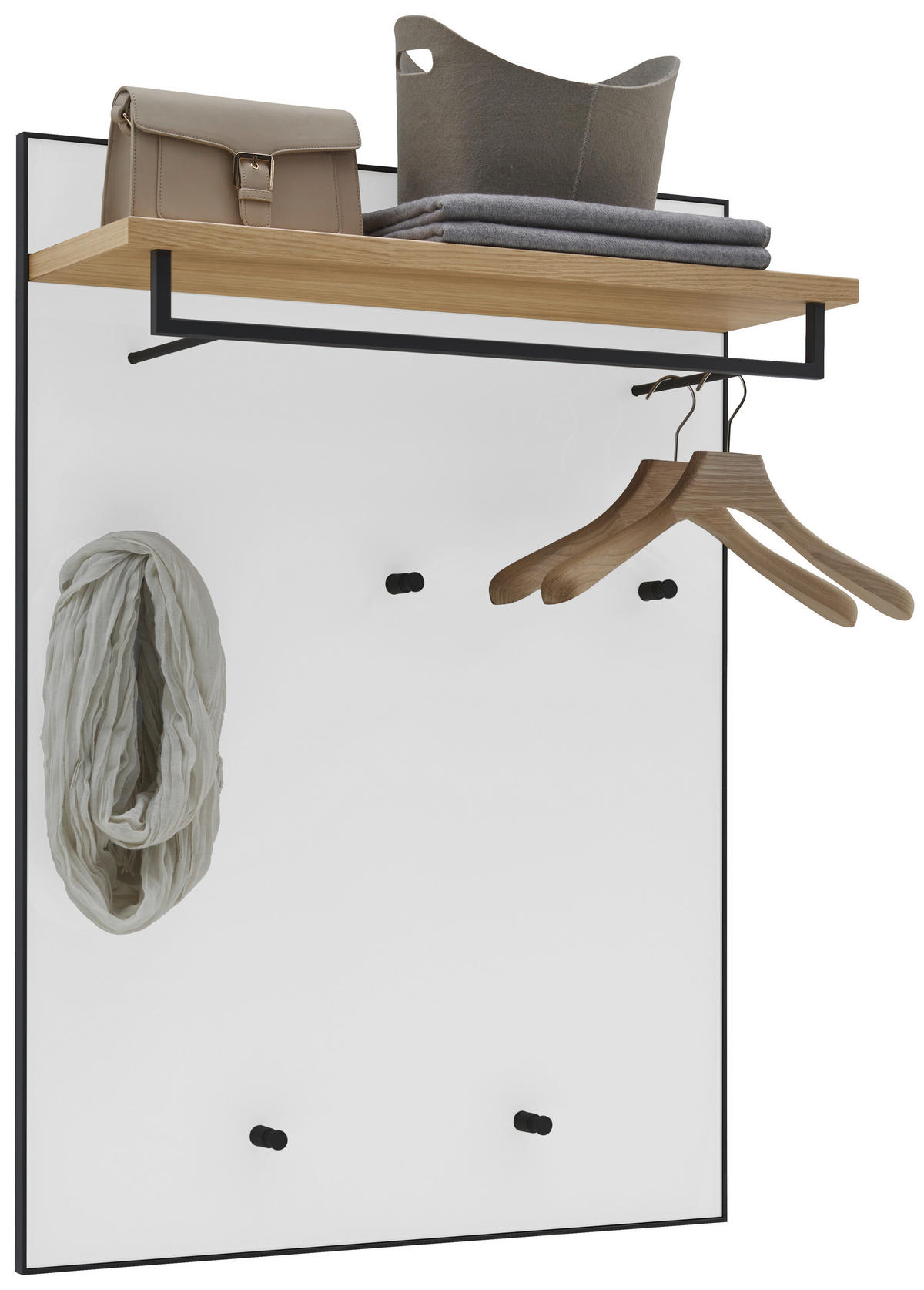 GARDEROBENPANEEL  in 80/109/27 cm  - Eichefarben/Anthrazit, Design, Glas/Holz (80/109/27cm) - Dieter Knoll