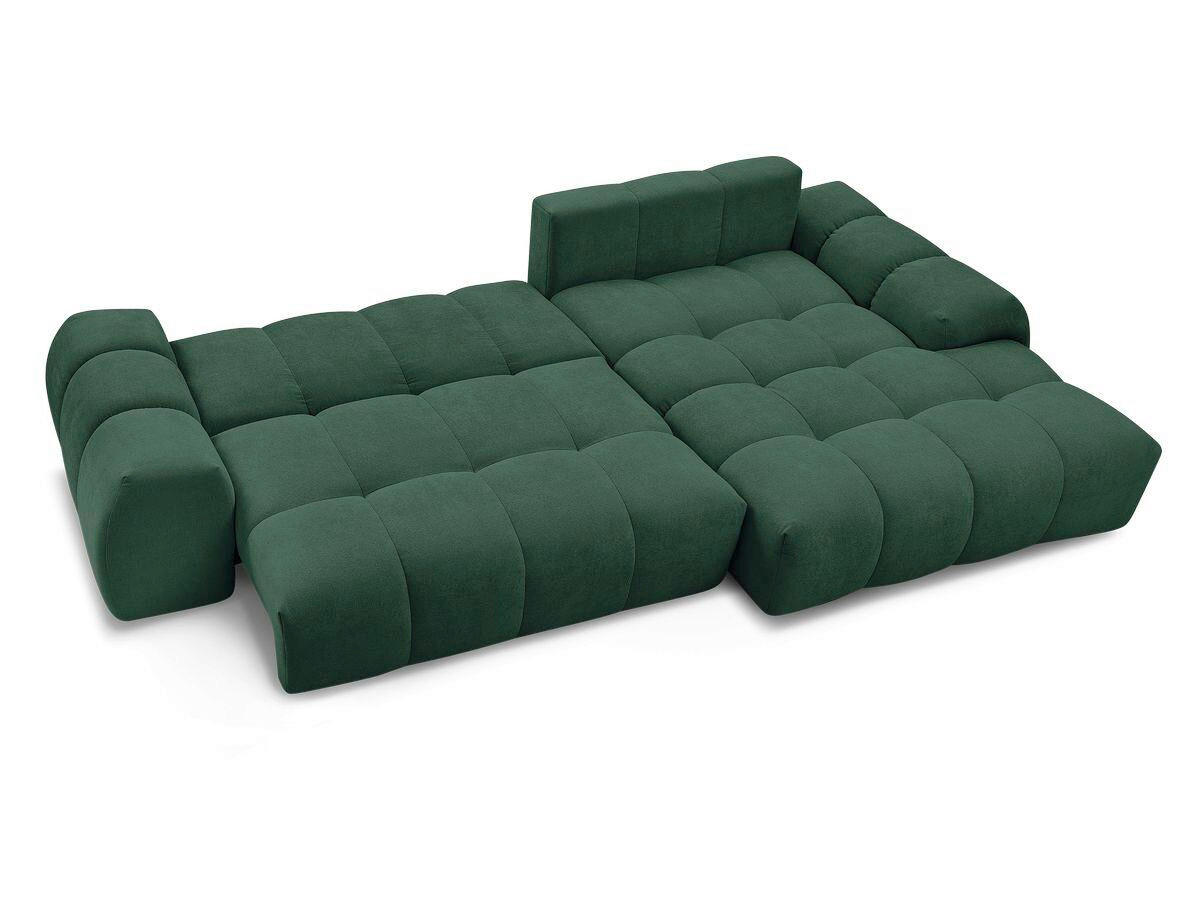 ECKSCHLAFSOFA EVEREST  mit Rücken echt, Armteil links, Armteil rechts Struktur Grün  - Schwarz/Grün, MODERN, Kunststoff/Textil (318/180cm) - Livetastic
