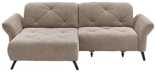 ECKSOFA in Webstoff Taupe  173/244 cm  - Taupe/Schwarz, Design, Textil/Metall (173/244cm) - Moderano