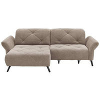 ECKSOFA in Webstoff Taupe  - Taupe/Schwarz, Design, Textil/Metall (173/244cm) - Moderano