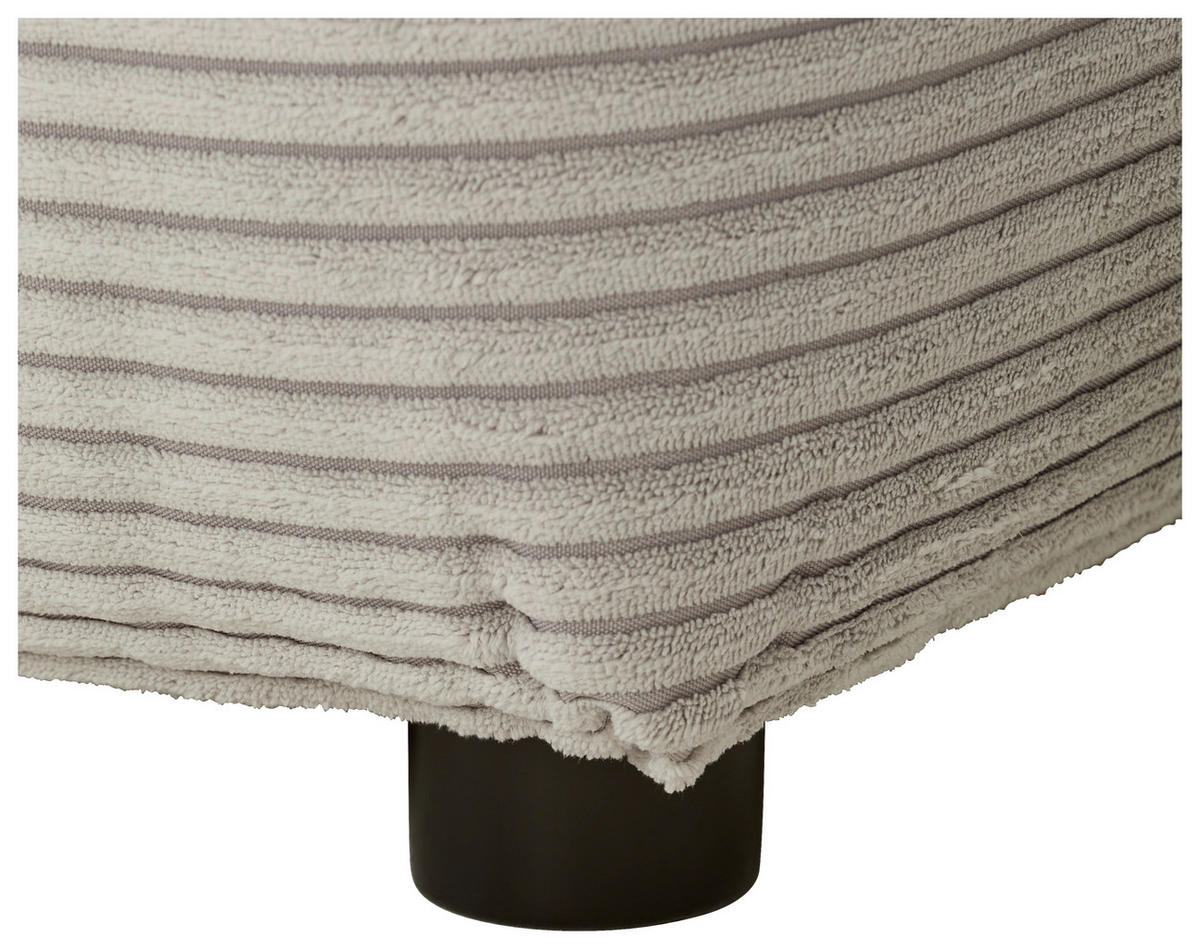 BIGSOFA Cord Hellgrau  - Hellgrau/Schwarz, KONVENTIONELL, Kunststoff/Textil (230/78/122cm) - Carryhome