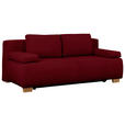 BOXSPRINGSOFA in Webstoff Dunkelrot - Naturfarben/Dunkelrot, MODERN, Holz/Textil (205/93/108cm) - Venda
