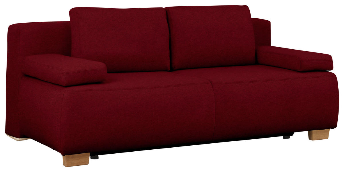 BOXSPRINGSOFA  in Webstoff Dunkelrot  - Naturfarben/Dunkelrot, MODERN, Holz/Textil (205/93/108cm) - Venda